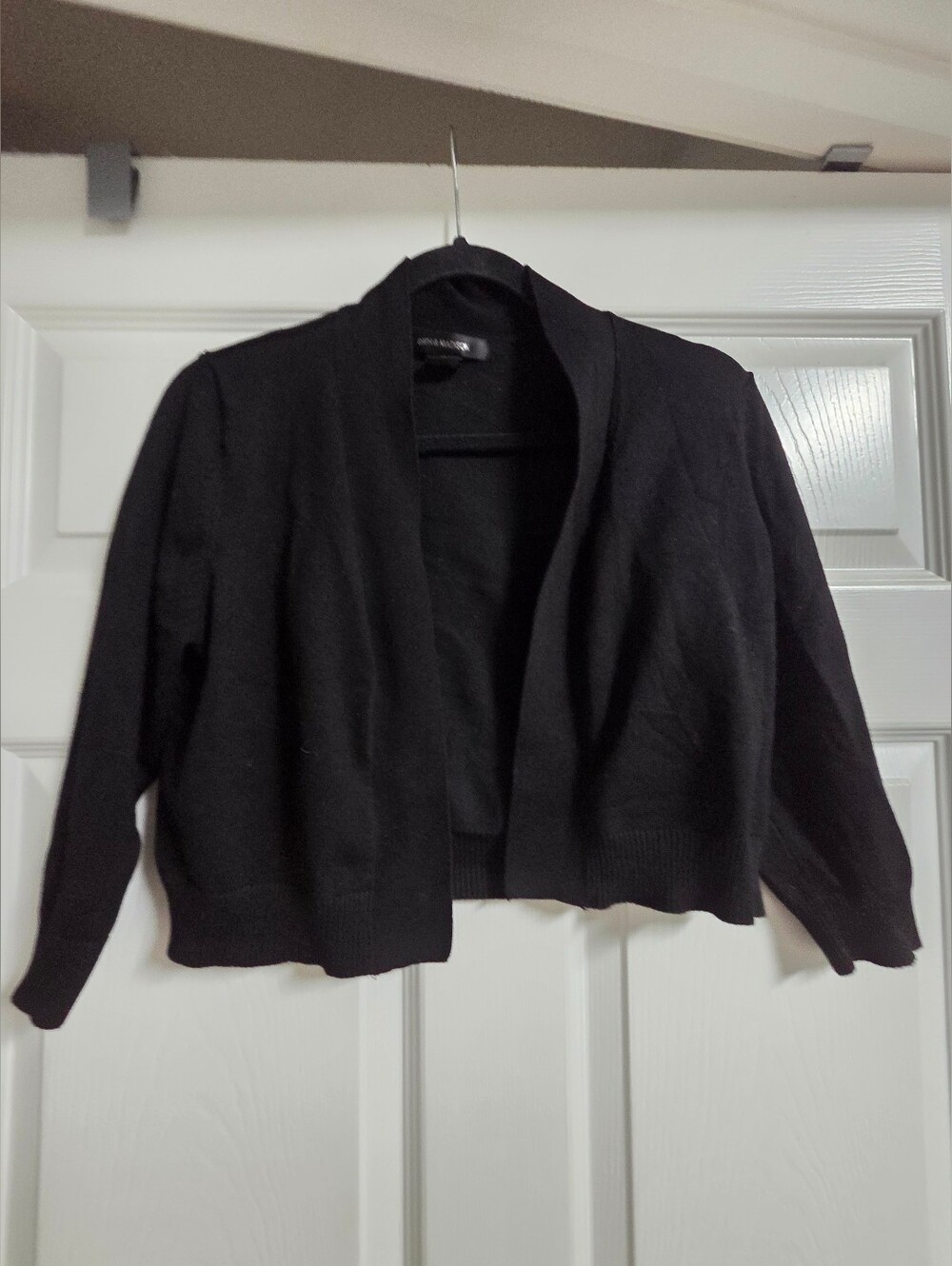 89th And Madison Women's Black Open-Front Sweater Cardigan Size M